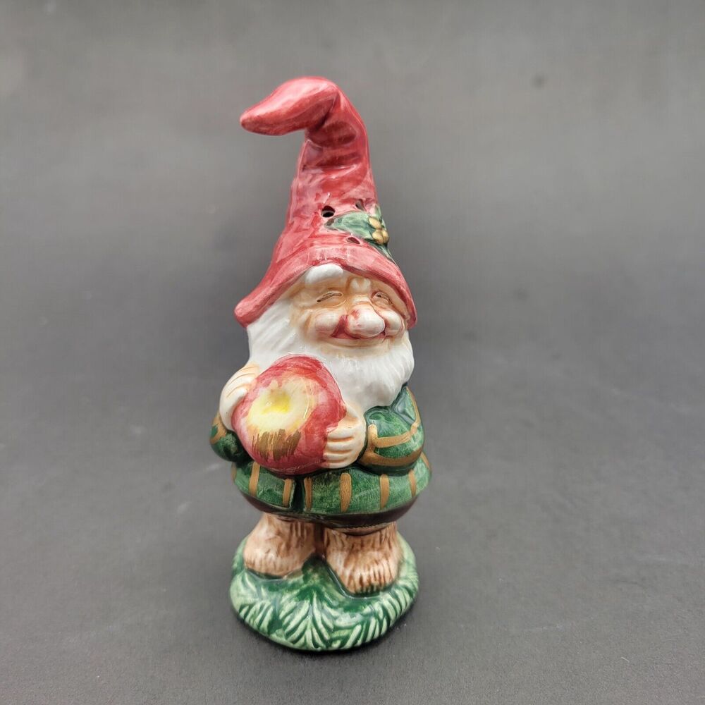 Fitz & Floyd Woodland Santa Salt Christmas Gnome Elf 1991 Vtg